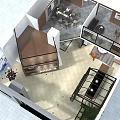 Birds Eye View Interior Layout With Modern Design And Functional Living Dining Zones