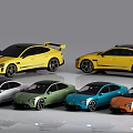 Modern Sports Cars In Multiple Colors With Sleek Design And Stylish Bodywork