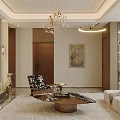 Modern Cozy Integrated Living And Dining Room With Premium Wood Finishes And Elegant Soft Lighting