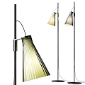 Modern Contemporary Floor Lamp With Sleek Metal Stand And Textured Conical Shade
