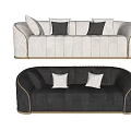 Luxury Modern Velvet Sectional Sofas With Beige Gray Colors Tufted Details And Metal Trim