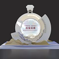 Elegant Modern Event Display Stand Featuring Logo And Mountain Decorative Elements