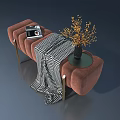Modern Swing Door Design With Brown Bench Camera And Vase Decor