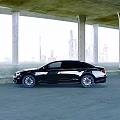 Sleek Black Luxury Car With Modern Exterior Design And LED Headlights