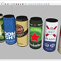 Different Brands Of Wine Bottles And Drinking Glasses Arranged In A Line With Distinct Labels