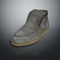 Casual Gray Suede Mid Top Slip On Shoes With Natural Sole And Minimalist Design