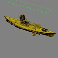 Modern Yellow Kayak Featuring Ergonomic Seat And Reflective Surface Design 3d model