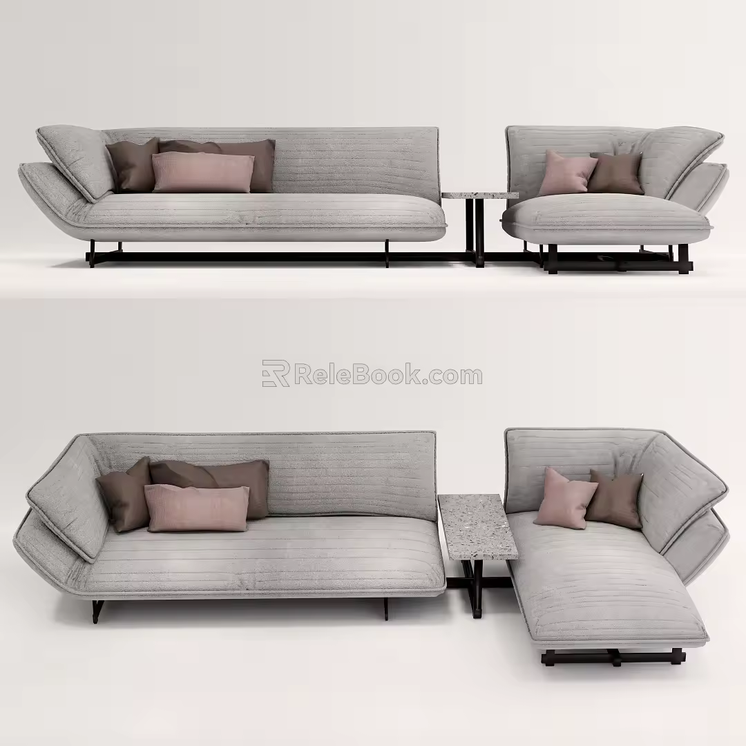 Modern Corner Sofa Double Sofa Multi-Person Sofa 3d model