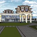 Modern Gallery Frame Special-shaped Landscape Gallery Frame Gallery Pavilion Creative Art Outdoor Bar Table Leisure Gallery Frame Landscape Structure Stone 3d model