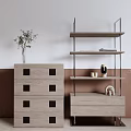 Storage Cabinet Display Cabinet Bookshelf Metal Bookshelf Bucket Cabinet 3d model