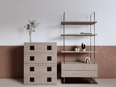 Storage Cabinet Display Cabinet Bookshelf Metal Bookshelf Bucket Cabinet 3d model