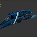 Futuristic Blue Space Craft With Sleek Aerodynamic Design And Cockpit Windows