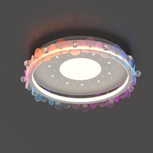 bedroom warm white petal star round ceiling lamp 3d model