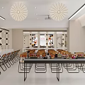 Modern Beauty Hair Salon Interior With Comfortable Chairs Artistic Wall And Soft Lighting