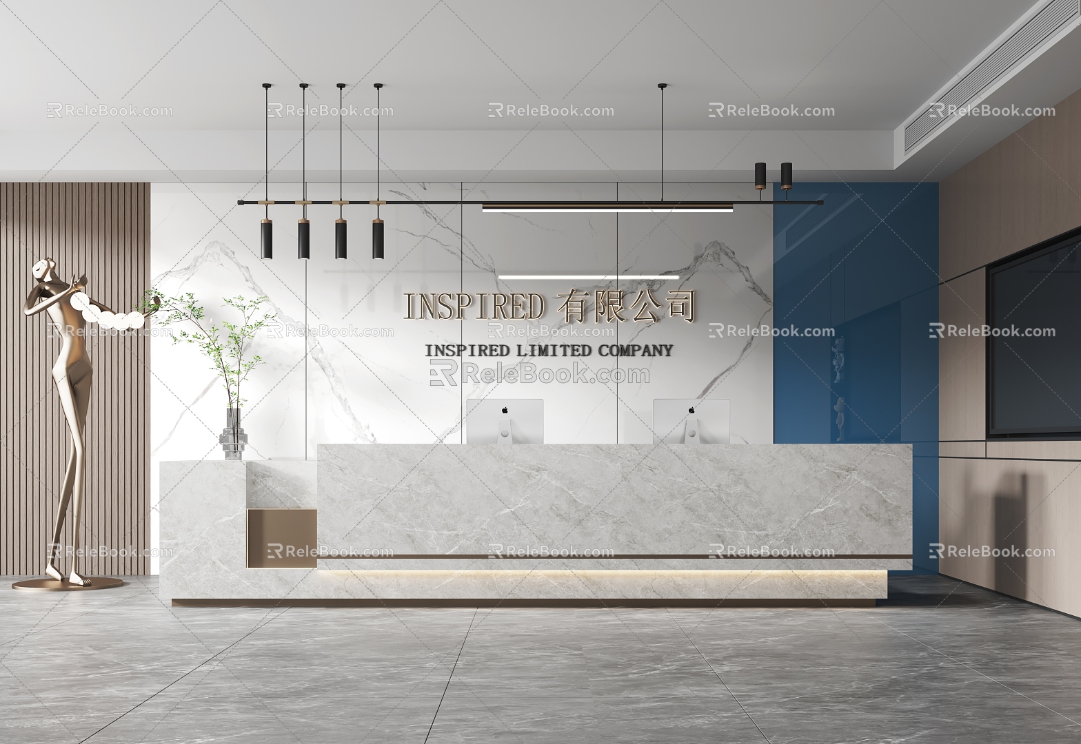 Modern Front Desk Company Front Desk 3d model