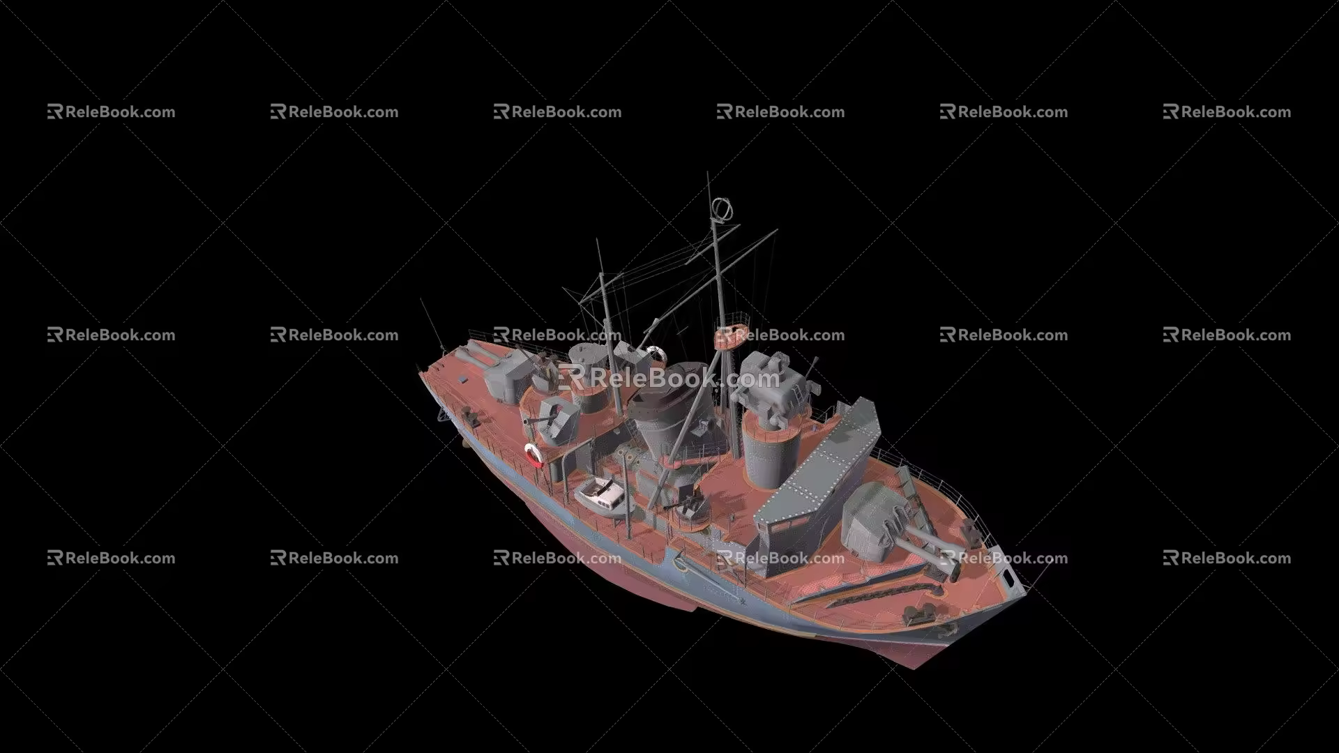 modern warship battleship destroyer 3d model
