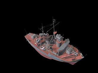 modern warship battleship destroyer 3d model
