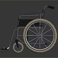 Standard Manual Wheelchair With Metal Frame Blue Seat Large Wheels And Footrests