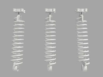 Three White Coil Springs As Essential Hardware Tools For Industrial Applications 3d model