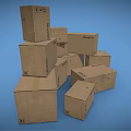 Movavon Cardboard Boxes Stacked For Moving And Storage On Blue Background