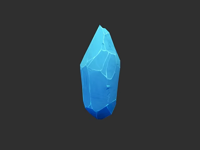 Blue Crystal 3D Model With Geometric Shape Sharp Edges And Glossy Surface 3d model