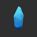 Blue Crystal 3D Model With Geometric Shape Sharp Edges And Glossy Surface