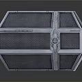 Detailed TIE Fighter Model With Metallic Design Open Wings And Reflective Surface On Dark Background