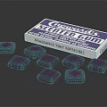 Crown's Spearmint Gum Purple Square Pieces Scattered Around Packaging Box