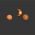 Freshly Baked Assorted Pastries Including Cupcake Croissant And Cinnamon Roll