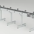 Industrial Conveyor Belt Equipment With Metal Frame And Motorized Transport Components System
