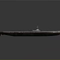 Vintage Military Submarine Watercraft With Streamlined Steel Hull And Conning Tower Design