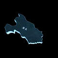 Detailed Blue China Map With Provincial Boundaries And City Markers