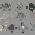 Stone Table and Chair Stone Table Stone Chair Stone Table and Chair Stone Table Stone Table and Chair Combination 3d model