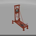 Red Industrial Drilling Equipment With Tall Frame Structure And Control Panel
