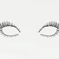 Cosmetic False Eyelashes With Hand Drawn Design Black Lines And White Background