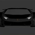 Modern Black Sports Car With Sleek Body Rear Spoiler And Headlights