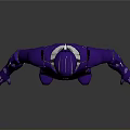 Futuristic Purple Robot Character With Blue Accent Lines In Standing Pose