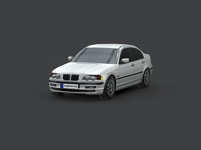 White BMW Sedan Featuring Sleek Body Lines And Modern Exterior Design 3d model
