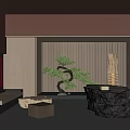 Quiet Front Desk Hotel Homestay Front Desk Reception 3d model