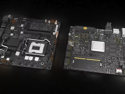 computer motherboard chip 3d model