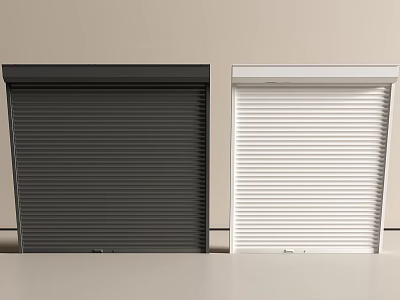 Modern Black and White Roller Shutter Security Door for Home Protection 3d model
