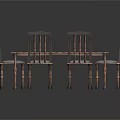 Classic Wooden Dining Table Set with Slatted Back Chairs for Home Dining Area