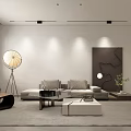 Modern Open Concept Dining and Living Room Interior With Island Counter And Bar Stools