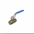 Brass Ball Valve With Blue Handle And Silver Metal Lever Components