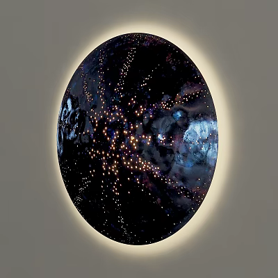 Modern Artistic Wall Light With Oval Shape Starry Light Points And Halo Edge 3d model