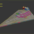 Cosmic Star Destroyer Spaceship Model With Triangular Design Multi Layered Structure And Command Tower