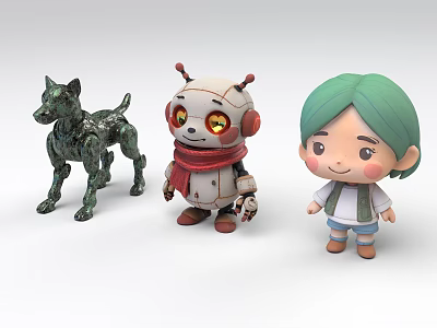 Modern cartoon character animal robot 3d model