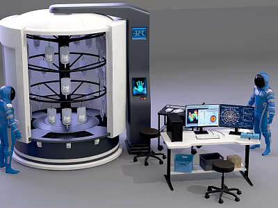 Automated Medical Laboratory Equipment Circular Multi layer Sample Storage Control System And Workstation 3d model