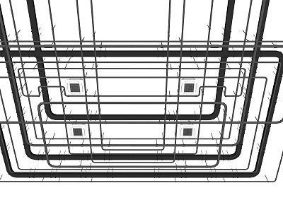 Industrial Piping System Layout Design With Structural Framework And Interconnected Pipes 3d model