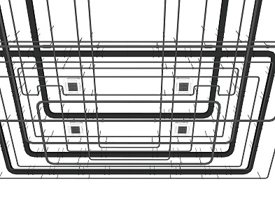 Industrial LOFT Duct Air Conditioning Duct Fire Pipe 3d model